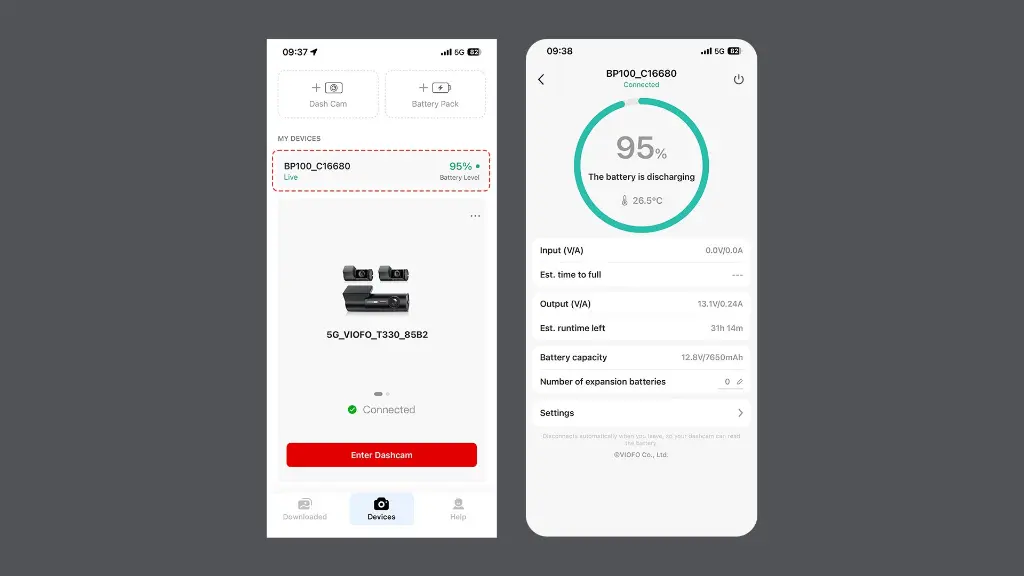 22_Battery-Pack-Ready_T330-2CH_2_Battery-Level-in-the-VIOFO-Dashcam-App.webp