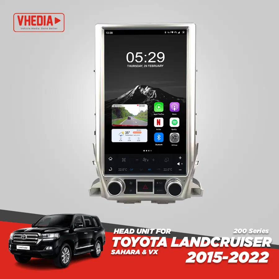 Vhedia Head Unit Suitable for Toyota Landcruiser 200 Series 2015-2022 Sahara & VX