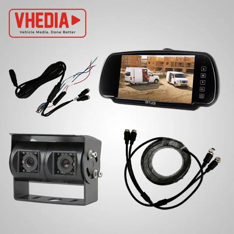 Vhedia Dual Reverse & Rear View Camera & Screen
